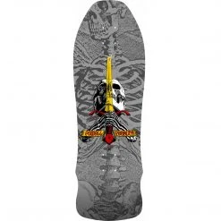 Powell Peralta Geegah Skull And Sword Skateboard Deck 9.75" - Silver Decks