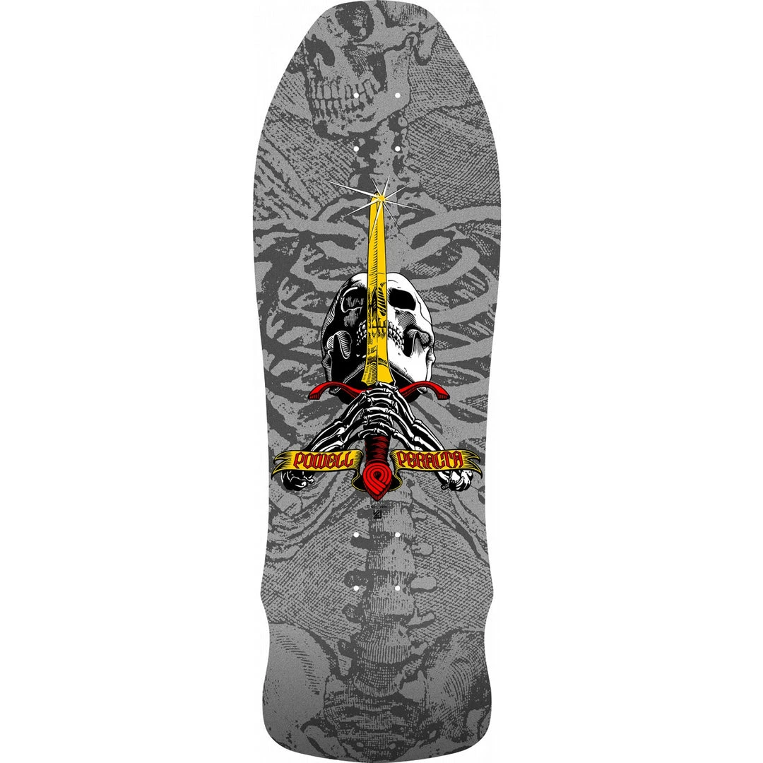 Powell Peralta Geegah Skull And Sword Skateboard Deck 9.75" - Silver Decks 3 Powell Peralta Geegah Skull And Sword Skateboard Deck 9.75" - Silver Decks