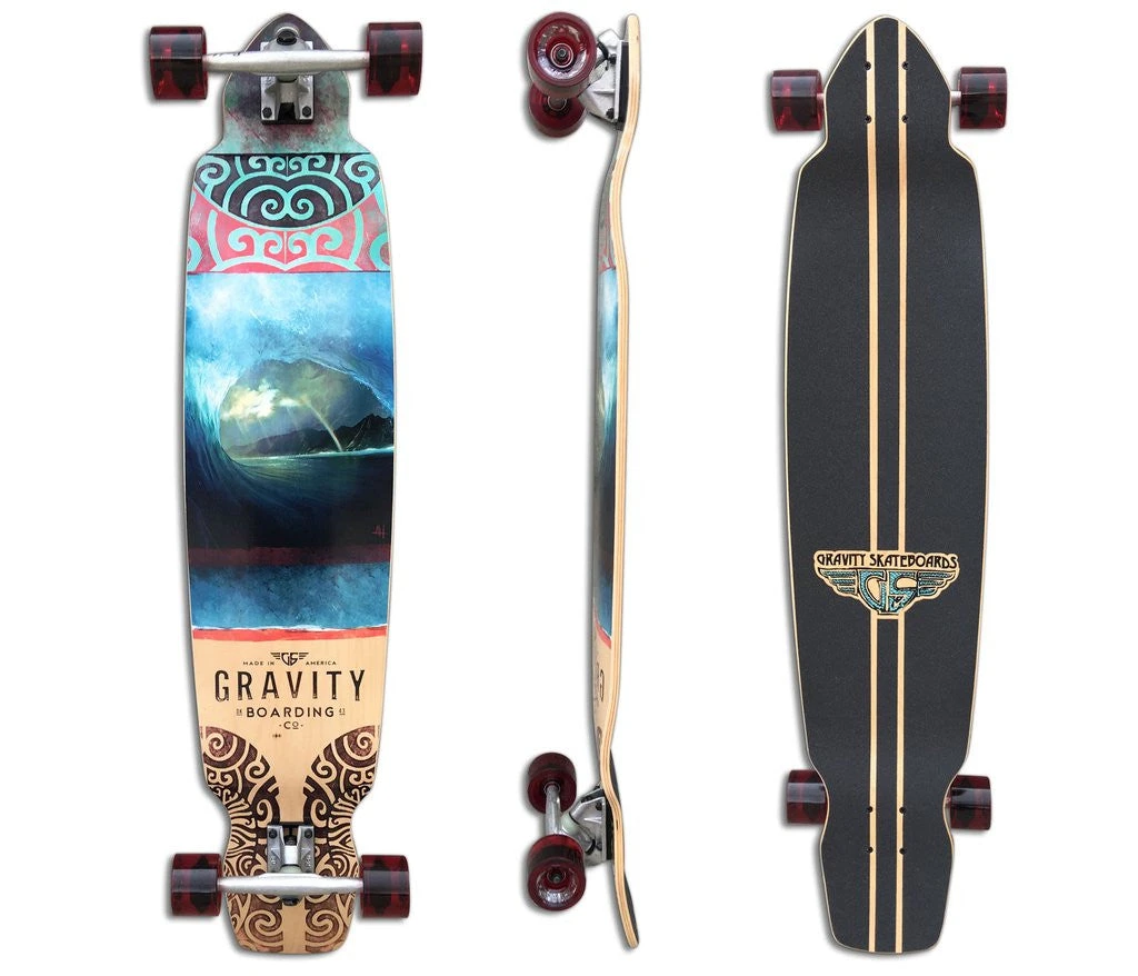 Gravity Drop Kick Rainbow Barrel Longboard Complete - 43" LONGBOARDS 3 Gravity Drop Kick Rainbow Barrel Longboard Complete - 43" LONGBOARDS