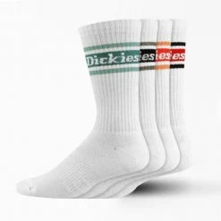 Dickies 4-Pack Skate Rugby Strip Crew Socks - White/Multi Stripe (WSN)
