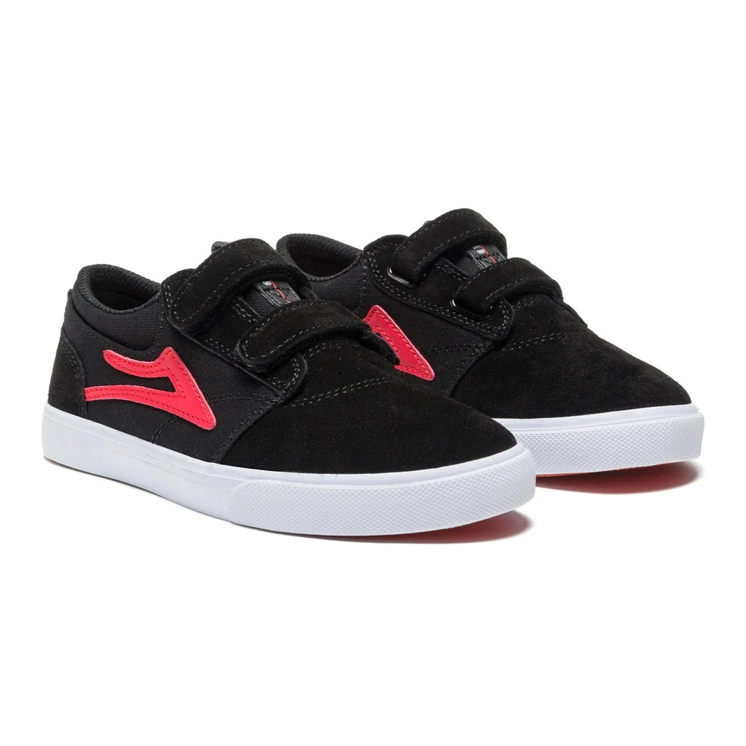 Lakai Shoes Griffin Kids VS - Black/Flame Suede YOUTH 4 Lakai Shoes Griffin Kids VS - Black/Flame Suede YOUTH
