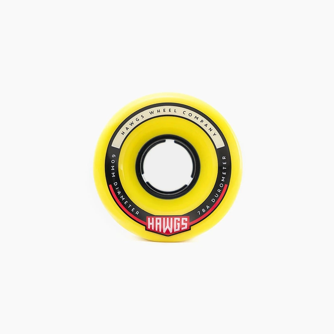 Hawgs Chubby Wheels 60mm 78a - Yellow (Set Of 4) 4 Hawgs Chubby Wheels 60mm 78a - Yellow (Set Of 4)