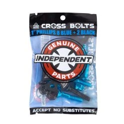Hardware Independent Cross Bolts 1" Phillips - Blue/Black