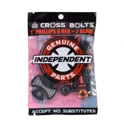 Independent Cross Bolts 1" Phillips - Red/Black Hardware