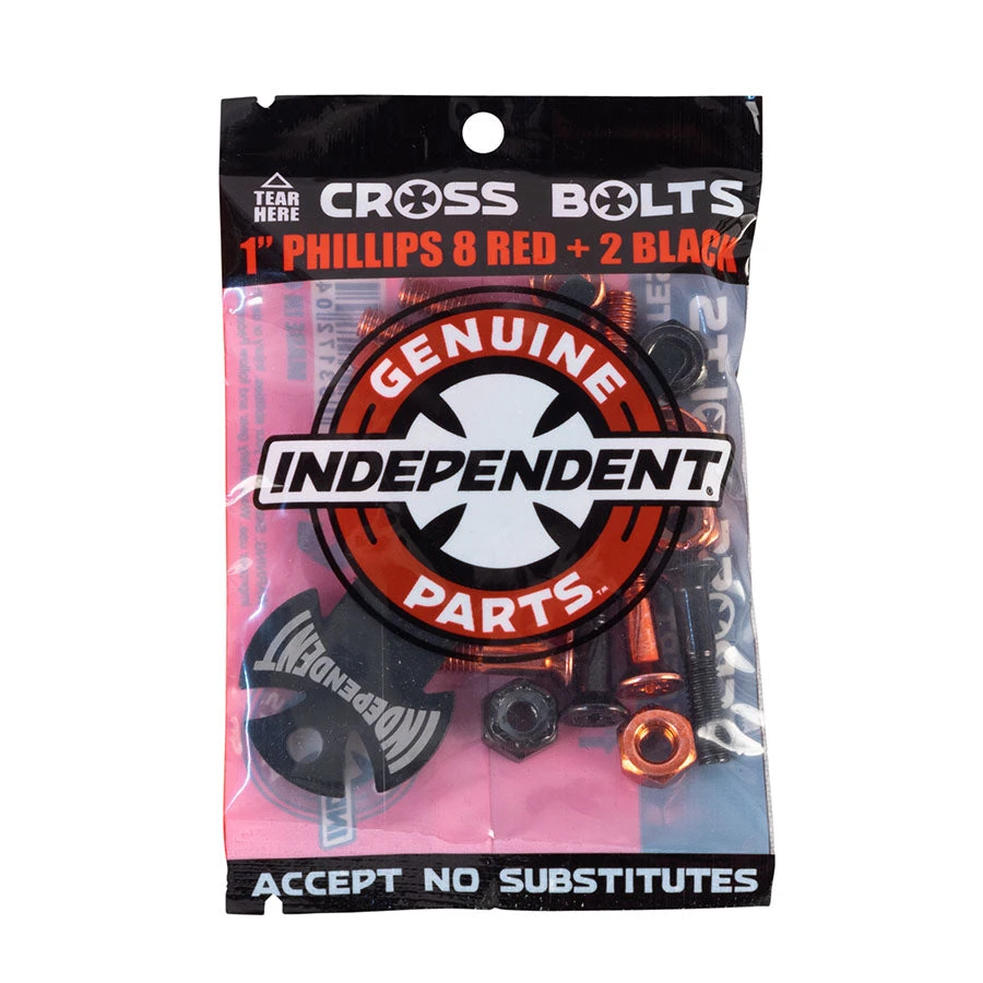 Independent Genuine Parts Cross Hardware With Tool 1" Phillips - Red/Black 3 Independent Genuine Parts Cross Hardware With Tool 1" Phillips - Red/Black