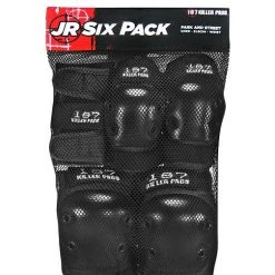 187 Pads PROTECTIVE GEARS 187 6-Pack Junior Pad Set - Black