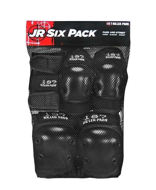 187 Pads PROTECTIVE GEARS 187 6-Pack Junior Pad Set - Black 187 Pads PROTECTIVE GEARS 187 6-Pack Junior Pad Set - Black