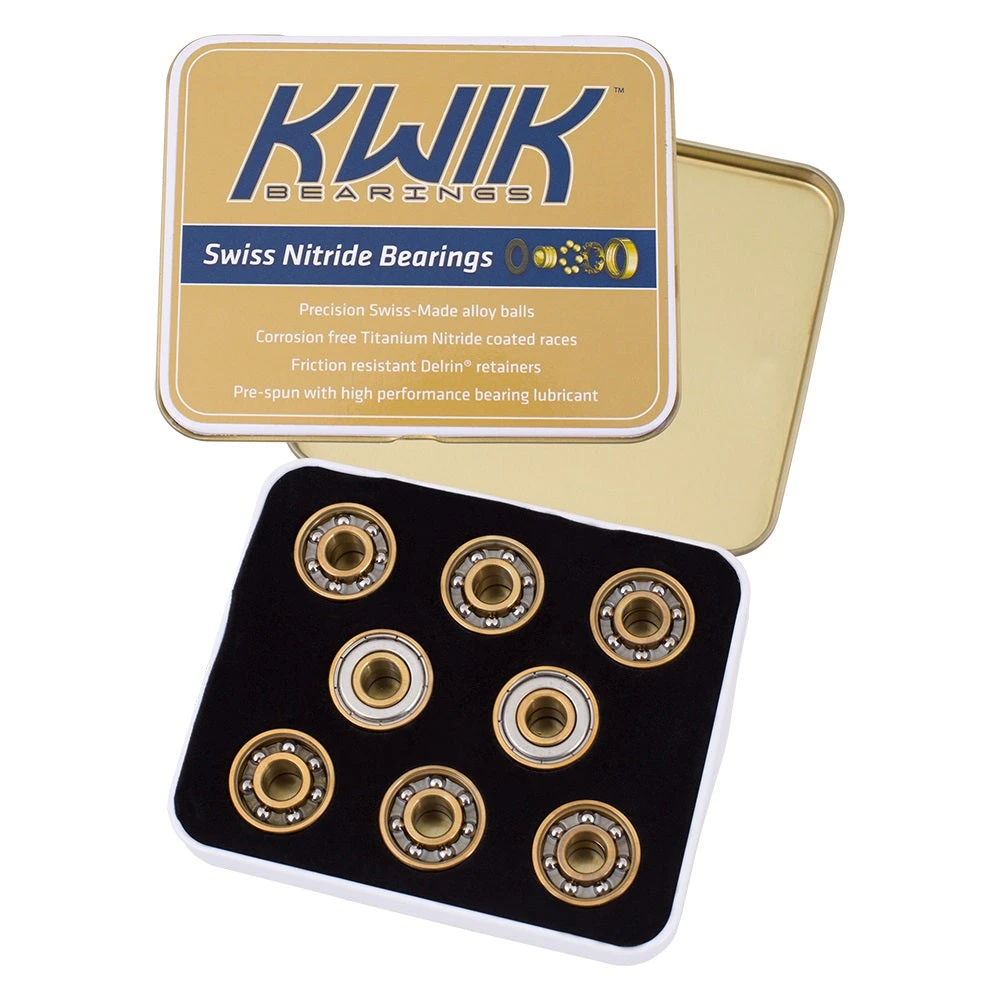 Quad Parts Riedell KwiK Swiss Nitride Skate Bearings (Set Of 16) 3 Quad Parts Riedell KwiK Swiss Nitride Skate Bearings (Set Of 16)