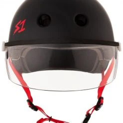 S1 Lifer Visor Gen 2 Helmet - Black Matte/Red Straps PROTECTIVE GEARS