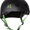 S1 Lifer Helmet - Black Matte/Bright Green Straps PROTECTIVE GEARS