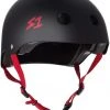 S1 Lifer Helmet - Black Matte/Red Straps