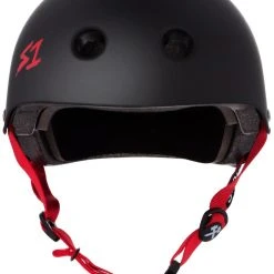 S1 Lifer Helmet - Black Matte/Red Straps