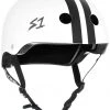 S1 Lifer Helmet - White Gloss/Black Stripes PROTECTIVE GEARS