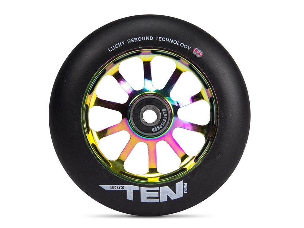 Lucky Scooters Lucky Scooter Wheel 2016 TEN 110mm - NeoChrome/Black (Pair) Wheels Lucky Scooters Lucky Scooter Wheel 2016 TEN 110mm - NeoChrome/Black (Pair) Wheels
