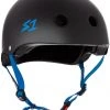 S1 Mini Lifer Helmet - Black Matte/Cyan Straps PROTECTIVE GEARS