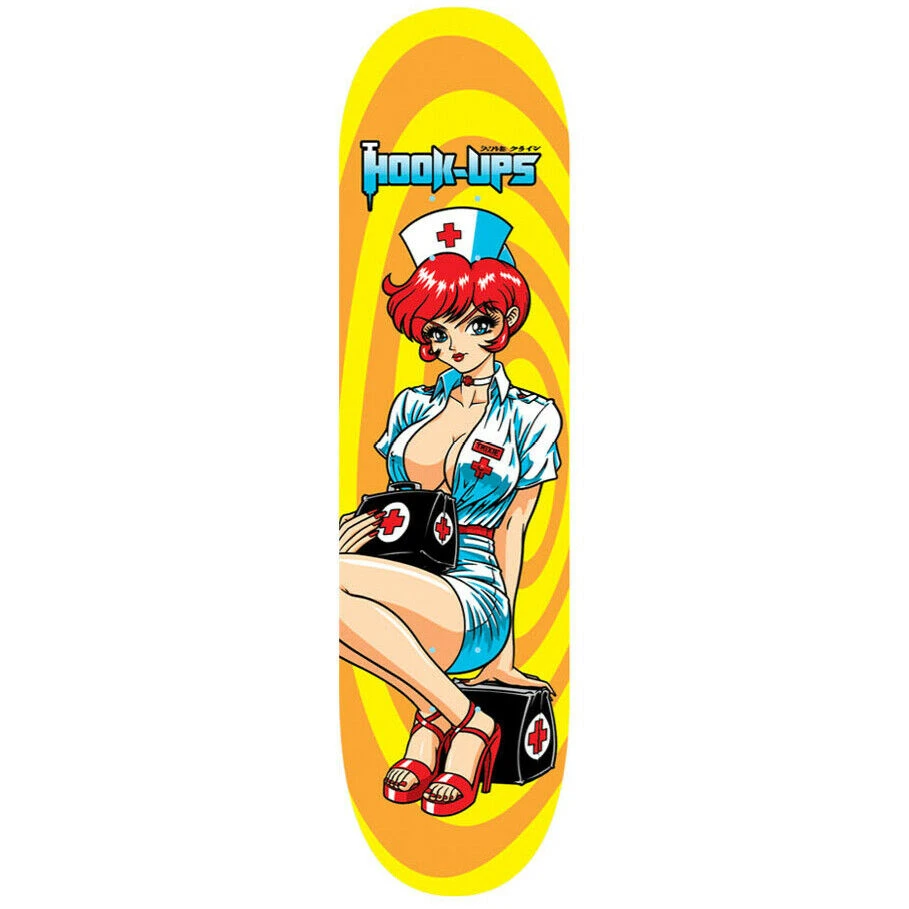 Decks Hook-Ups Nurse Trixie Skateboard Deck - 8.25" 3 Decks Hook-Ups Nurse Trixie Skateboard Deck - 8.25"
