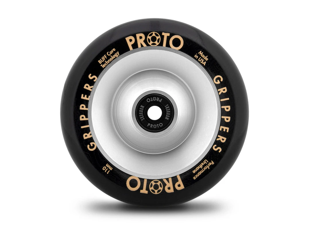 Proto Wheels Classic Full Core Grippers 110mm - Black On Raw (Pair) 3 Proto Wheels Classic Full Core Grippers 110mm - Black On Raw (Pair)