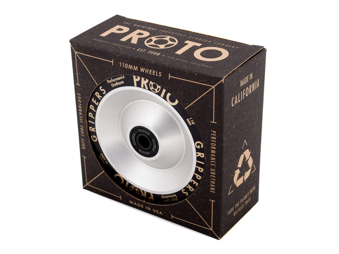 Proto Wheels Classic Full Core Grippers 110mm - Black On Raw (Pair) 5 Proto Wheels Classic Full Core Grippers 110mm - Black On Raw (Pair)