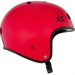 S1 Retro Lifer Helmet - Red Gloss/Checkers
