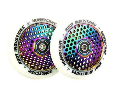 Root Industries HoneyCore Wheels 120mm - White/Rocket Fuel (Pair) 3 Root Industries HoneyCore Wheels 120mm - White/Rocket Fuel (Pair)