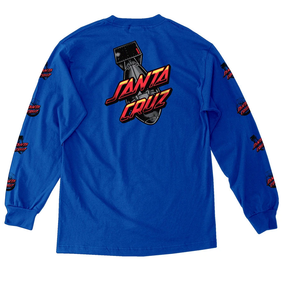 Santa Cruz Atomic Dot Long Sleeve Mens T-Shirt - Royal Blue Santa Cruz Atomic Dot Long Sleeve Mens T-Shirt - Royal Blue