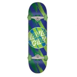 Santa Cruz Brush Dot Complete Skateboard - 7.25" Green SKATEBOARDS