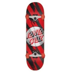 SKATEBOARDS Santa Cruz Brush Dot Complete Skateboard - 7.5" Red