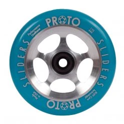 Proto StarBright Sliders Wheels 110mm - Neon Blue On Raw (Pair)