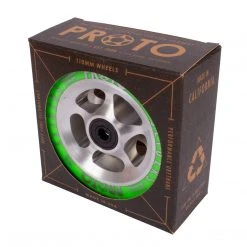 Proto StarBright Sliders Wheels 110mm - Neon Green On Raw (Pair) 7 Proto StarBright Sliders Wheels 110mm - Neon Green On Raw (Pair)