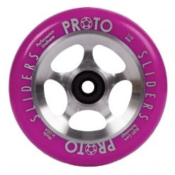 Proto StarBright Sliders Wheels 110mm - Neon Purple On Raw (Pair)