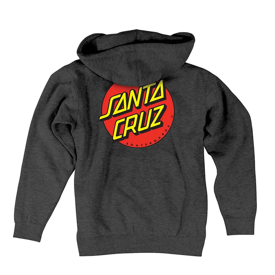 Santa Cruz Classic Dot Pullover Hooded Youth Sweatshirt - Charcoal Heather 3 Santa Cruz Classic Dot Pullover Hooded Youth Sweatshirt - Charcoal Heather