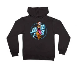Santa Cruz Grip Dot Pullover Hooded Youth Sweatshirt - Black MEN