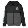 MEN Santa Cruz Strip Stripe Dot Hooded Windbreaker Youth Jacket- Black/Graphite