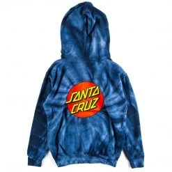 MEN Santa Cruz Classic Dot Pullover Hooded Youth Sweatshirt - Spider Navy Blue