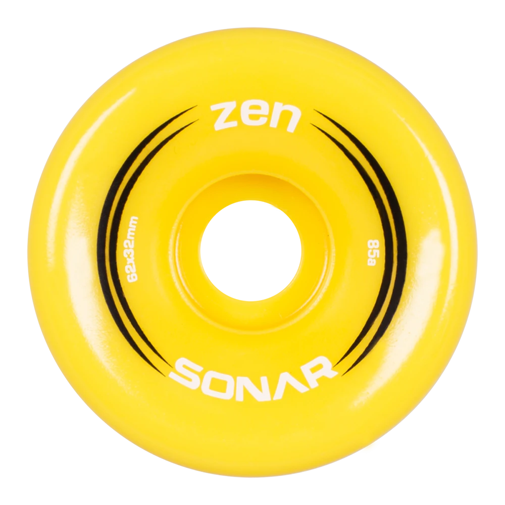 Sonar Zen Roller Skate Wheels 62mm 85a - Yellow (4 Pack) Quad Wheels 3 Sonar Zen Roller Skate Wheels 62mm 85a - Yellow (4 Pack) Quad Wheels