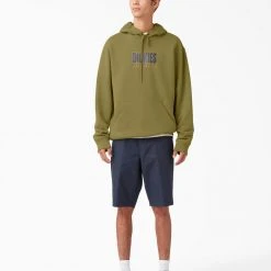 MEN Dickies Relief Fleece Hoodie - Green Moss (G2M)