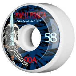 Powell Peralta Wheels Ray Rodriguez Skull And Sword 58mm 90a - White (Set Of 4)
