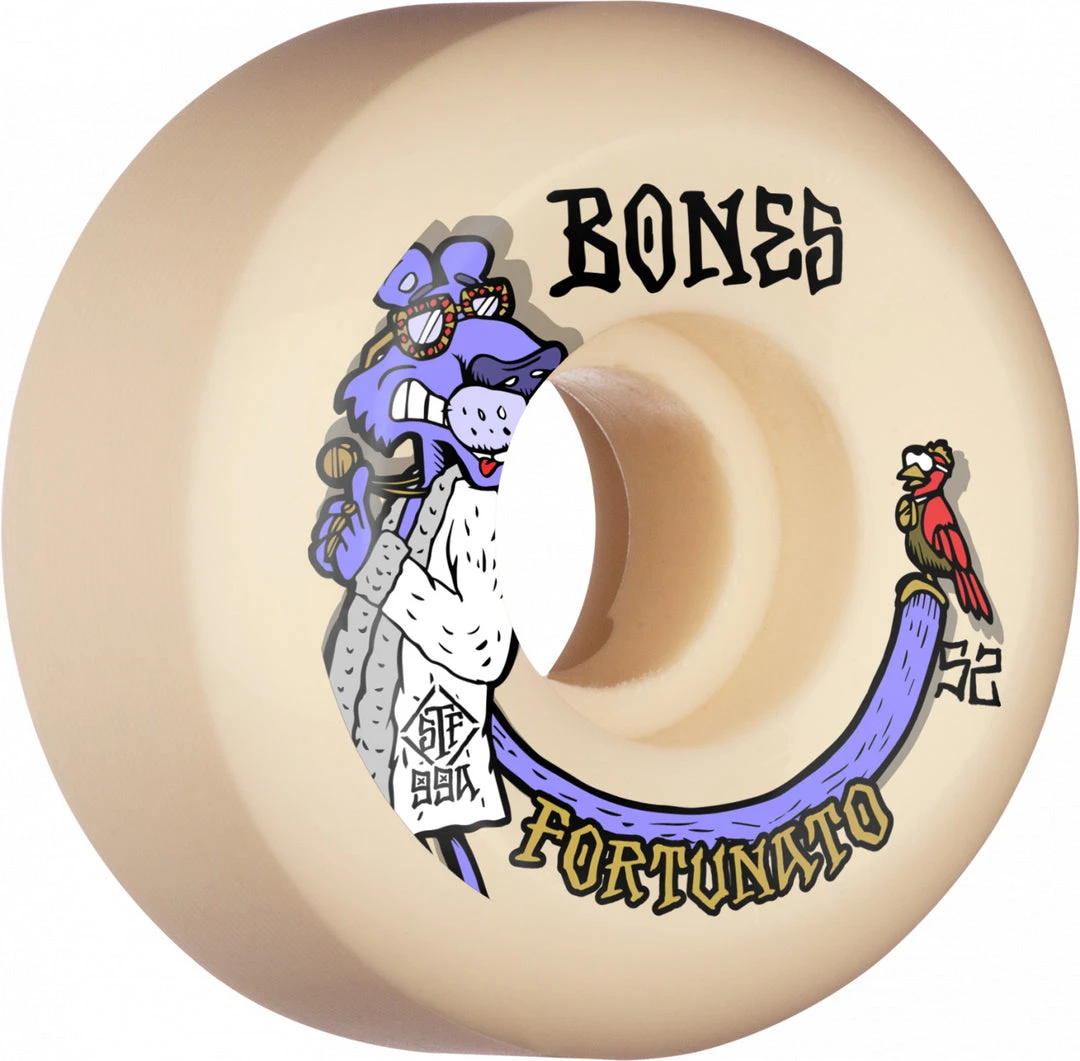 Bones STF Fortunato Pimpin 52mm 99a Wheels - White (Set Of 4) 3 Bones STF Fortunato Pimpin 52mm 99a Wheels - White (Set Of 4)