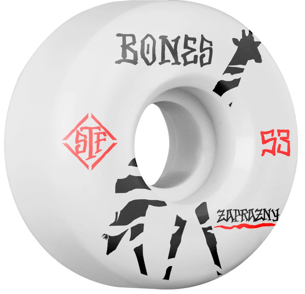 Bones STF Zaprazny Giraffe V2 53mm Wheels - White (Set Of 4) 3 Bones STF Zaprazny Giraffe V2 53mm Wheels - White (Set Of 4)