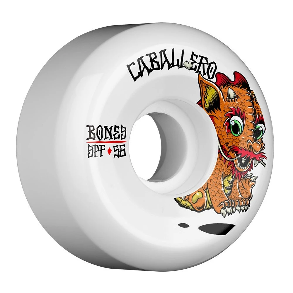 Bones SPF Pro Caballero Baby Dragon 56mm Wheels - White (Set Of 4) 3 Bones SPF Pro Caballero Baby Dragon 56mm Wheels - White (Set Of 4)