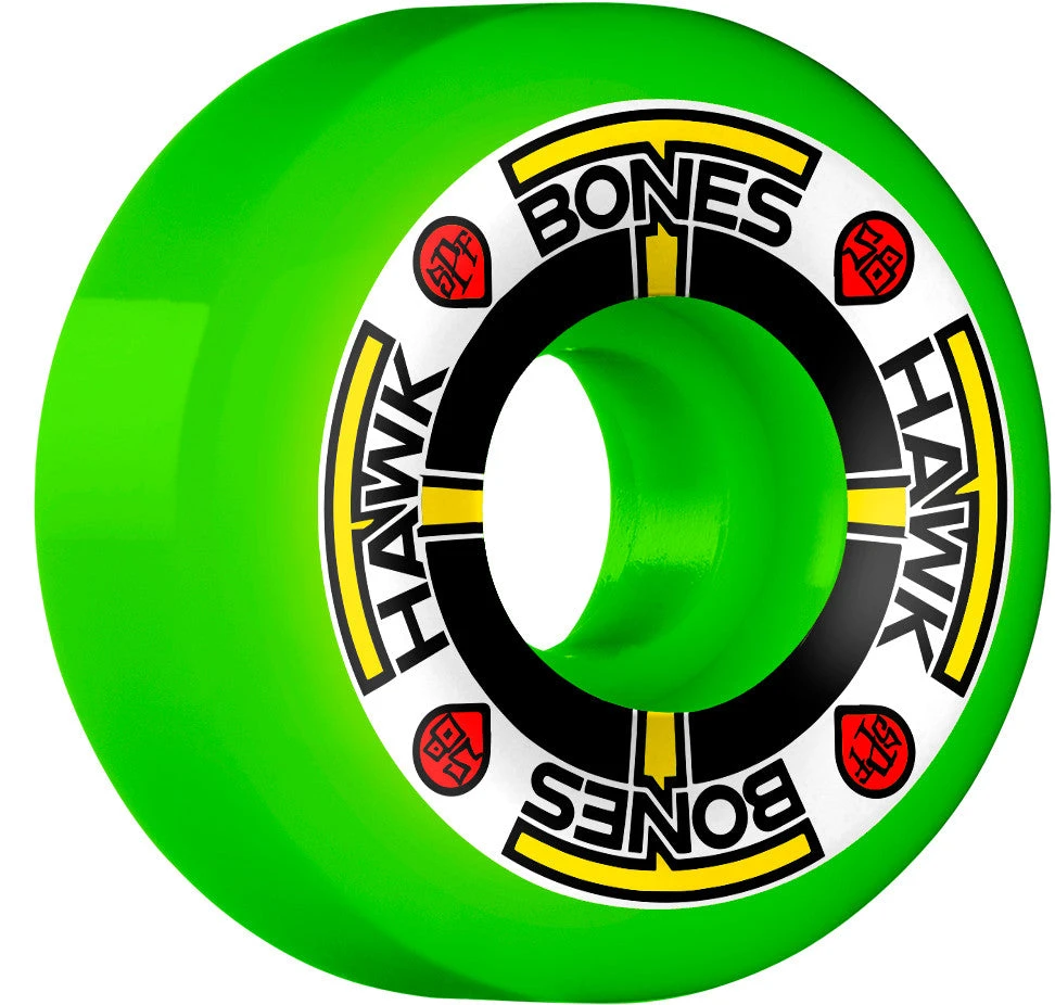 Bones SPF Hawk T-Bone II P5 Sidecut 58mm 104a Wheels - Green (Set Of 4) 3 Bones SPF Hawk T-Bone II P5 Sidecut 58mm 104a Wheels - Green (Set Of 4)