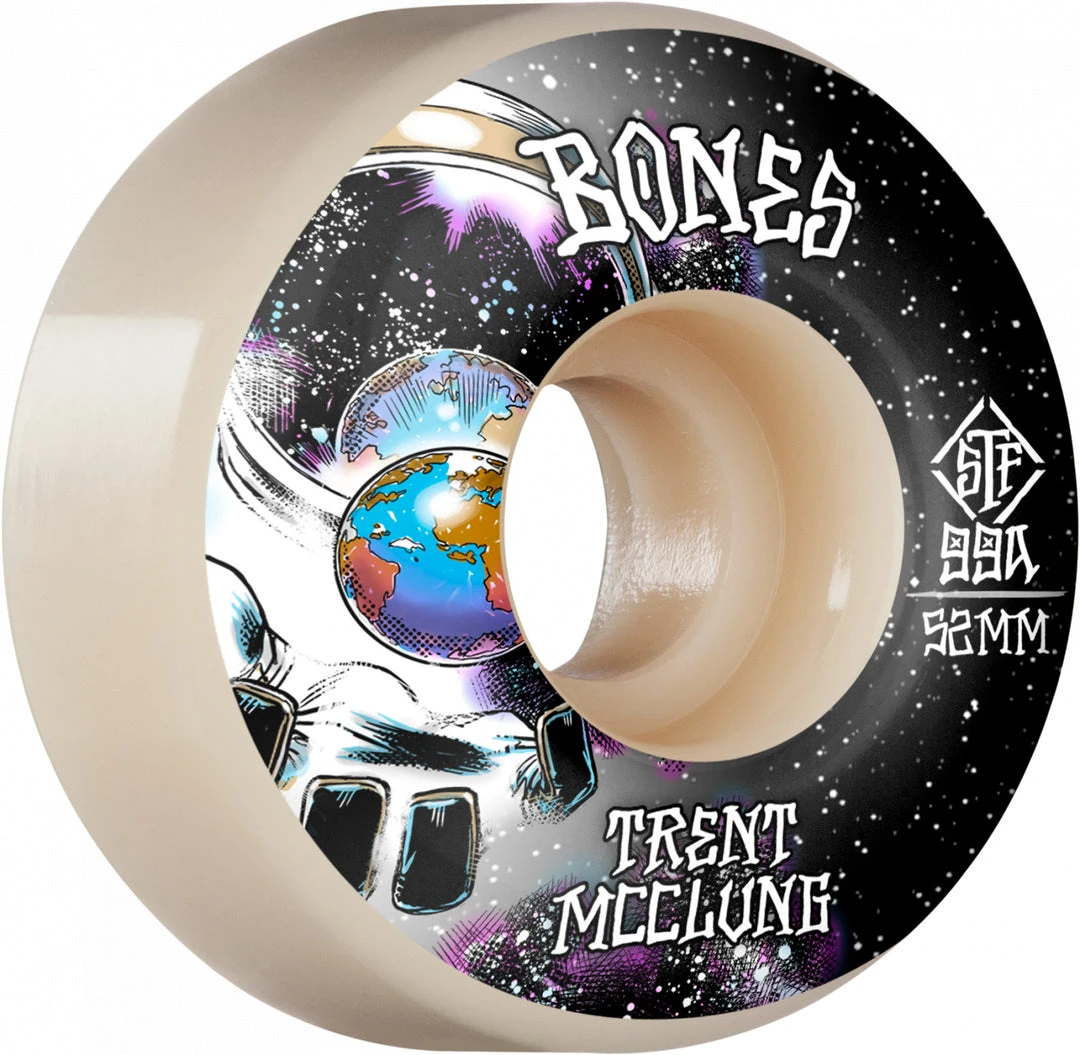 Bones STF Trent McClung Unknown V1 Standard 52mm 99a Wheels - White (Set Of 4) 3 Bones STF Trent McClung Unknown V1 Standard 52mm 99a Wheels - White (Set Of 4)