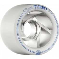 Rollerbones Turbo Wheel Clear Aluminum Hub 62mm 97a - White (Set Of 8) Aggressive Inline Wheels