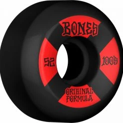 Bones OG 100's #4 V5 Sidecut 52mm 100a Wheels - Black (Set Of 4)