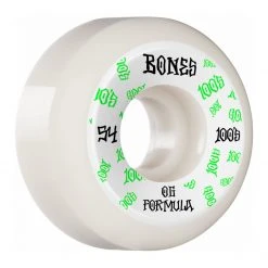 Bones OG 100's #3 V5 Sidecut 54mm 100a Wheels - White (Set Of 4)