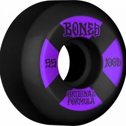 Bones OG 100's #4 V5 Sidecut 55mm 100a Wheels - Black (Set Of 4)