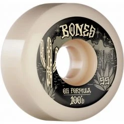 Bones OG 100's V5 Sidecut Desert West 55mm 100a Wheels - White (Set Of 4)