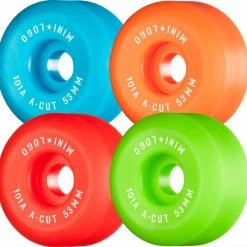 Mini Logo Wheels A-Cut "2" 53mm 101a - Assorted (Set Of 4)