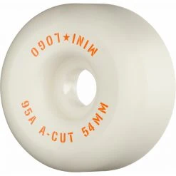 Mini Logo Wheels A-Cut "2" 54mm 95a - White (Set Of 4)