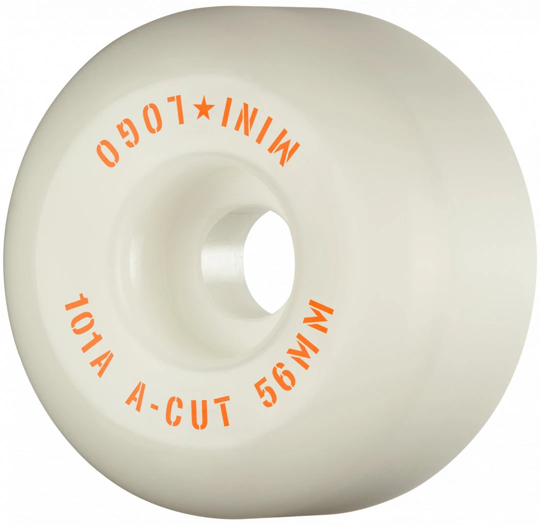 Mini Logo Wheels A-Cut "2" 56mm 101a - White (Set Of 4) 3 Mini Logo Wheels A-Cut "2" 56mm 101a - White (Set Of 4)